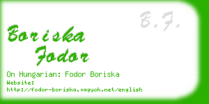 boriska fodor business card